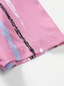 Manfinity RSRT Men Brush Print Shirt & Shorts - Pink - View 4