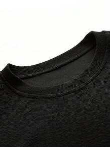 Manfinity LEGND Men Letter Graphic Tee & Joggers - Black - View 4