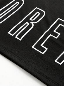 Manfinity LEGND Men Letter Graphic Tee & Joggers - Black - View 6