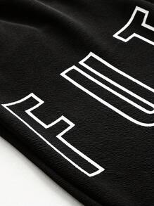 Manfinity LEGND Men Letter Graphic Tee & Joggers - Black - View 8