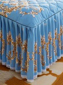 1入組花卉圖案床裙現代家居布藝床裙 - 彩色 - 查看 4