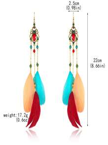 Pendientes largos pluma