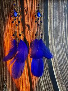 Pendientes largos pluma