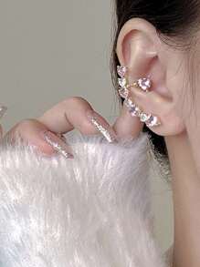 Bông tai trang trí hình trái tim bằng đá rhinestone - Nhiều màu - Xem 5