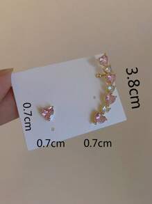 Bông tai trang trí hình trái tim bằng đá rhinestone - Nhiều màu - Xem 7