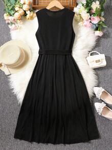 Ombre Print Belted Dress - Multicolor - View 2