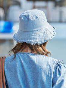 LEAJOURNO. 1Pc 2024 Mũ Xô Xuân/Hè Mới, Unisex, Đa Năng, Thường Ngày, Thời Trang, Chống Nắng, Thích Hợp Đi Du Lịch, Phong Cách Tươi Mát Và Duyên Dáng - Màu xanh nhạt - Xem 2