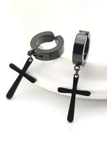 2 cái/bộ Nam Trang trí chéo Vòng bít tai , Đối với Đồ trang sức Qủa tặng Và Buổi tiệc - màu đen - Xem 1