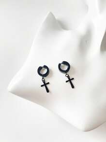 2 cái/bộ Nam Trang trí chéo Vòng bít tai , Đối với Đồ trang sức Qủa tặng Và Buổi tiệc - màu đen - Xem 2