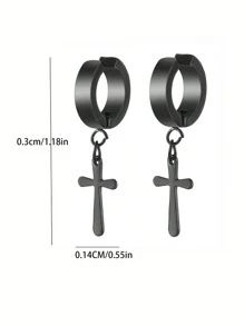 2 cái/bộ Nam Trang trí chéo Vòng bít tai , Đối với Đồ trang sức Qủa tặng Và Buổi tiệc - màu đen - Xem 3