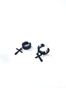 2 cái/bộ Nam Trang trí chéo Vòng bít tai , Đối với Đồ trang sức Qủa tặng Và Buổi tiệc - màu đen - Xem 6