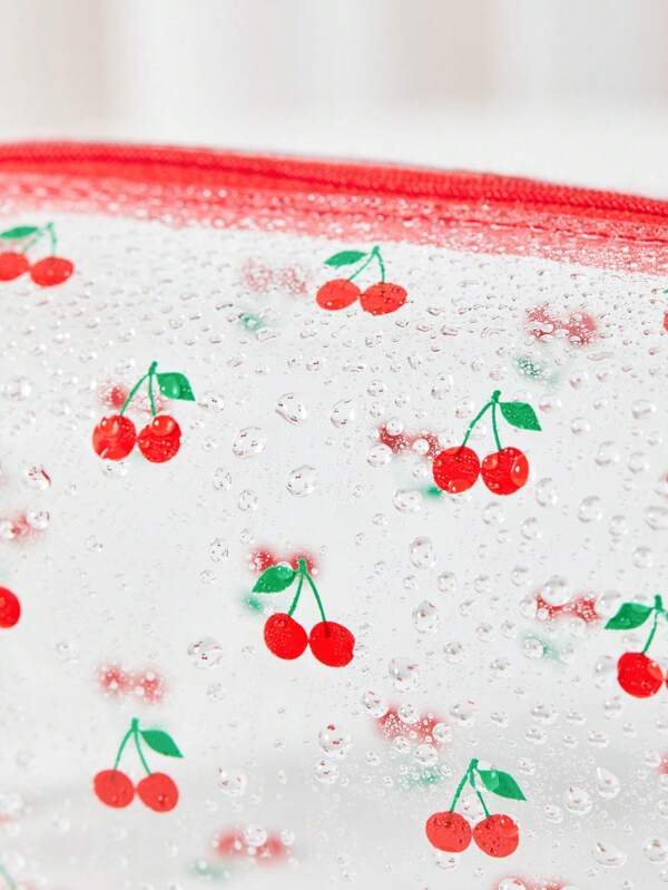Cherry Print Clear Square Makeup Bag SHEIN USA