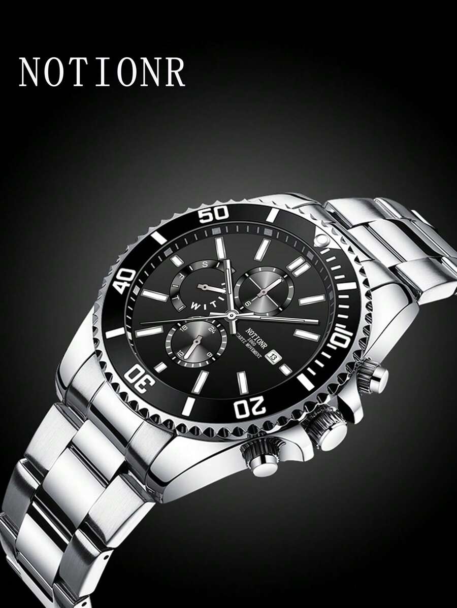 NOTIONR Men's Casual Sports Watch, Men's Date Pointer Quartz Watch