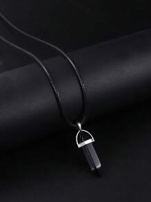 DEYROS 1 pieza Hombres Reloj cuarzo de puntero redondo & 2 piezas Set joya - Negro - Ver 4