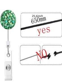 1pc Random Glitter Badge Clip - Multicolor - View 2