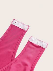 SHEIN ICON Draped Collar Cut Out Asymmetrical Hem Dress - Pink - View 9