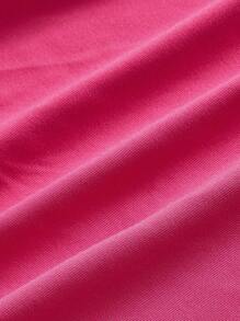 SHEIN ICON Draped Collar Cut Out Asymmetrical Hem Dress - Pink - View 10