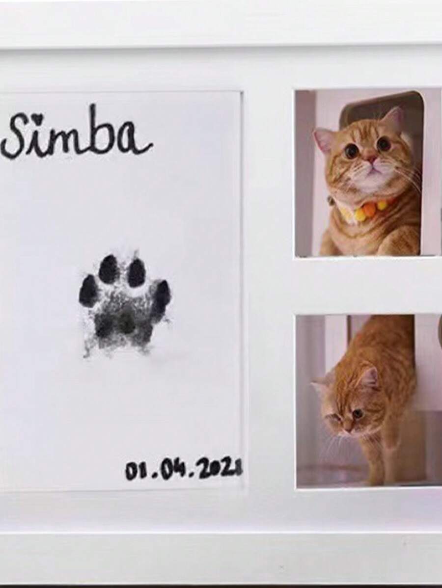 1套寵物爪印印台用於狗和貓記憶 - 黑色 - 查看 1