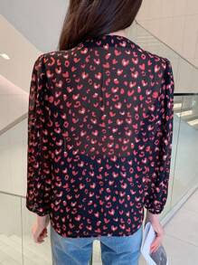 DAZY Allover Print Lantern Sleeve Blouse - Multicolor - View 2