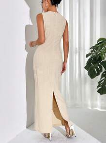 SHEIN Essnce Vestido tank unicolor - Albaricoque - Ver 2