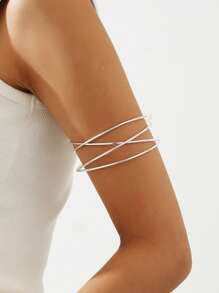 交叉臂環 - 銀色 - 查看 1