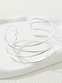 交叉臂環 - 銀色 - 查看 2