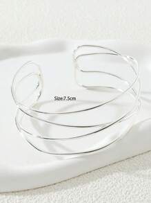 交叉臂環 - 銀色 - 查看 3