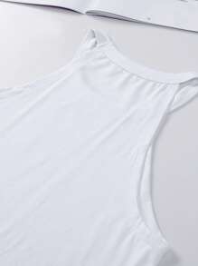 CILKOO 女士纯色休闲百搭露背吊带背心 白色 夏季 - 白色 - 查看 8