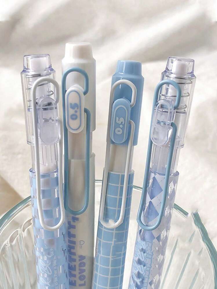 8 Penne Cancellabili Blu 0,5mm - Punta Fina, Inchiostro Ad Asciugatura Rapida - Per Studenti E Ufficio, Con Gomma Incorporata - 3