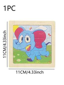 1套大象樣式七巧板,搞笑啟蒙益智玩具適用於兒童早期教育 - 淺藍色 - 查看 2