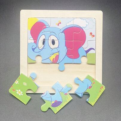 1套大象樣式七巧板,搞笑啟蒙益智玩具適用於兒童早期教育