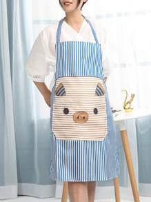 1 Họa Tiết Lợn Tạp Dề Nấu Ăn Nhà Bếp, Polyester Hiện Đại Chống Dầu Tạp Dề Cho Sân Vườn, Nhà Bếp Và Công Việc Nội Trợ - Nhiều màu - Xem 1