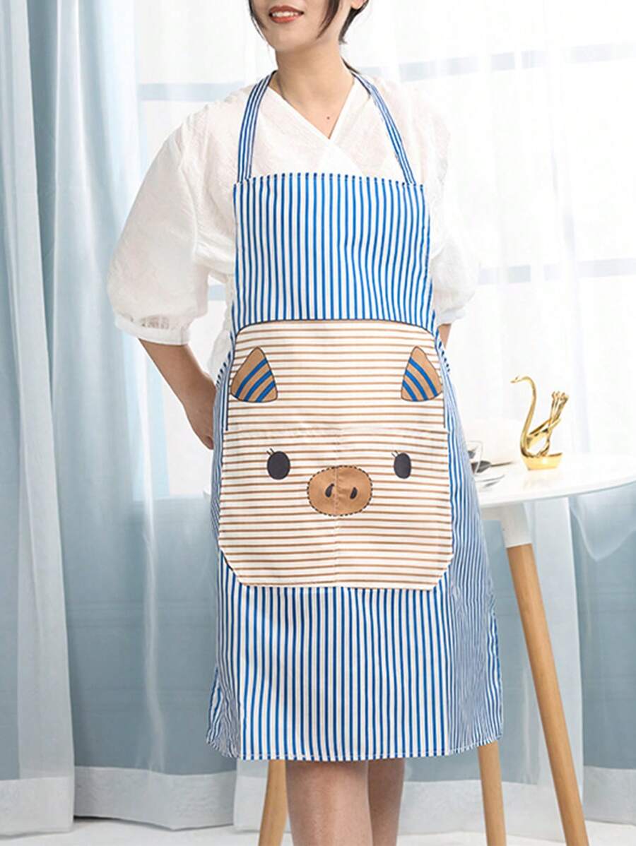 1 Họa Tiết Lợn Tạp Dề Nấu Ăn Nhà Bếp, Polyester Hiện Đại Chống Dầu Tạp Dề Cho Sân Vườn, Nhà Bếp Và Công Việc Nội Trợ - Nhiều màu - Xem 1