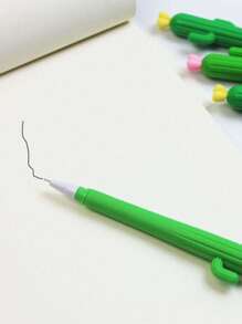 1pc Cactus Design Gel Pen, Creative Portable Gel Rollerball Pen For Student, Writing, Painting