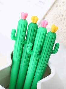 1pc Cactus Design Gel Pen, Creative Portable Gel Rollerball Pen For Student, Writing, Painting