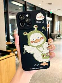 卡通鴨圖案防摔手機殼 - 黑與白 - 查看 1