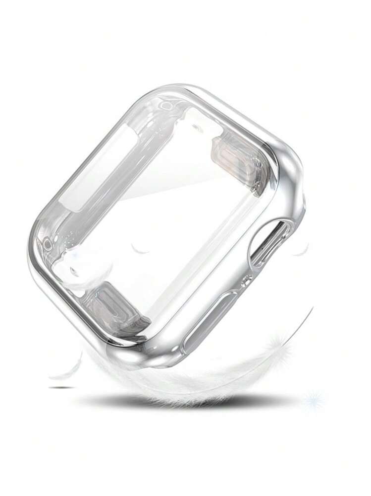 二合一屏幕保護膜和電鍍保護殼適用於Apple Watch - 銀色 - 查看 2