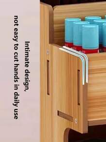 1入組木製文具收納盒，學生用簡約多格筆筒，辦公文具收納 - 彩色 - 查看 5