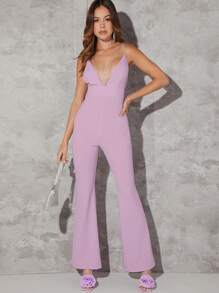 Hauture 後綁帶交叉背心飛褲連身裝 - 紫丁香色 - 查看 5