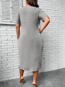 SHEIN LUNE T-shirty plus size Asymetryczny Prosty Casual