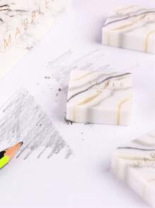 2 cục tẩy hoa văn bằng đá cẩm thạch, cục tẩy cầm tay sáng tạo cho văn phòng, trường học, sinh viên - Nhiều màu - Xem 2