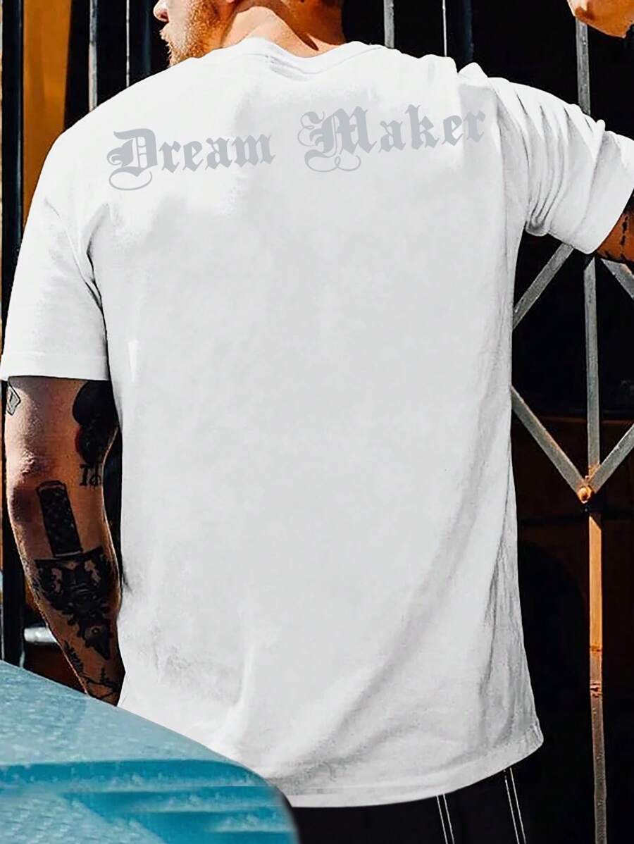 Manfinity Men Letter Graphic Tee - White - View 1