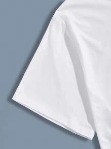 Manfinity Men Letter Graphic Tee - White - View 3