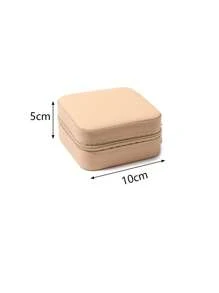 1pc Casual Minimalist Jewelry Box For Women For Jewelry Storage - Beige - View 5