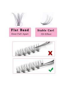 1 hộp 40D C Curl 12MM Lông Mi Giả Tự Làm Cụm Mi Cá Nhân Làn Mi Nối Dài - màu đen - Xem 3