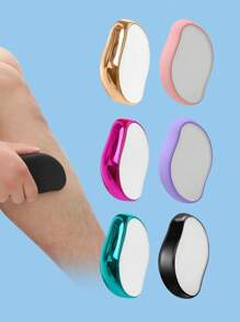 1pc Crystal Glass Hair Remover, 2-in-1 Foot File And Hair Removal Tool, Multifunctional And Reusable - Black - View 2