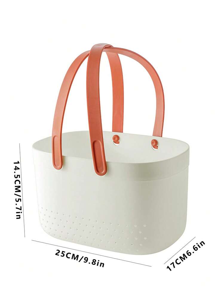 1入組塑料儲存籃,用於洗衣用品 - 白色 - 查看 2