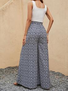 SHEIN VCAY Áo liền quần nữ Thắt lưng Họa tiết hoa Boho - Nhiều màu - Xem 2