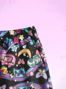ROMWE MEN Anime Quần Short Nam Dây kéo Thắt nơ trước Hoạt hình Giải trí - Nhiều màu - Xem 3