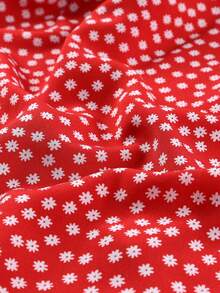 CILKOO Ditsy Floral Print Backless Dress - Red - View 8